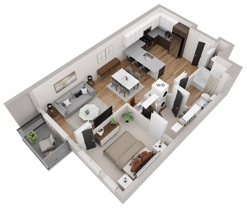 bedroom floor plan an in 3d